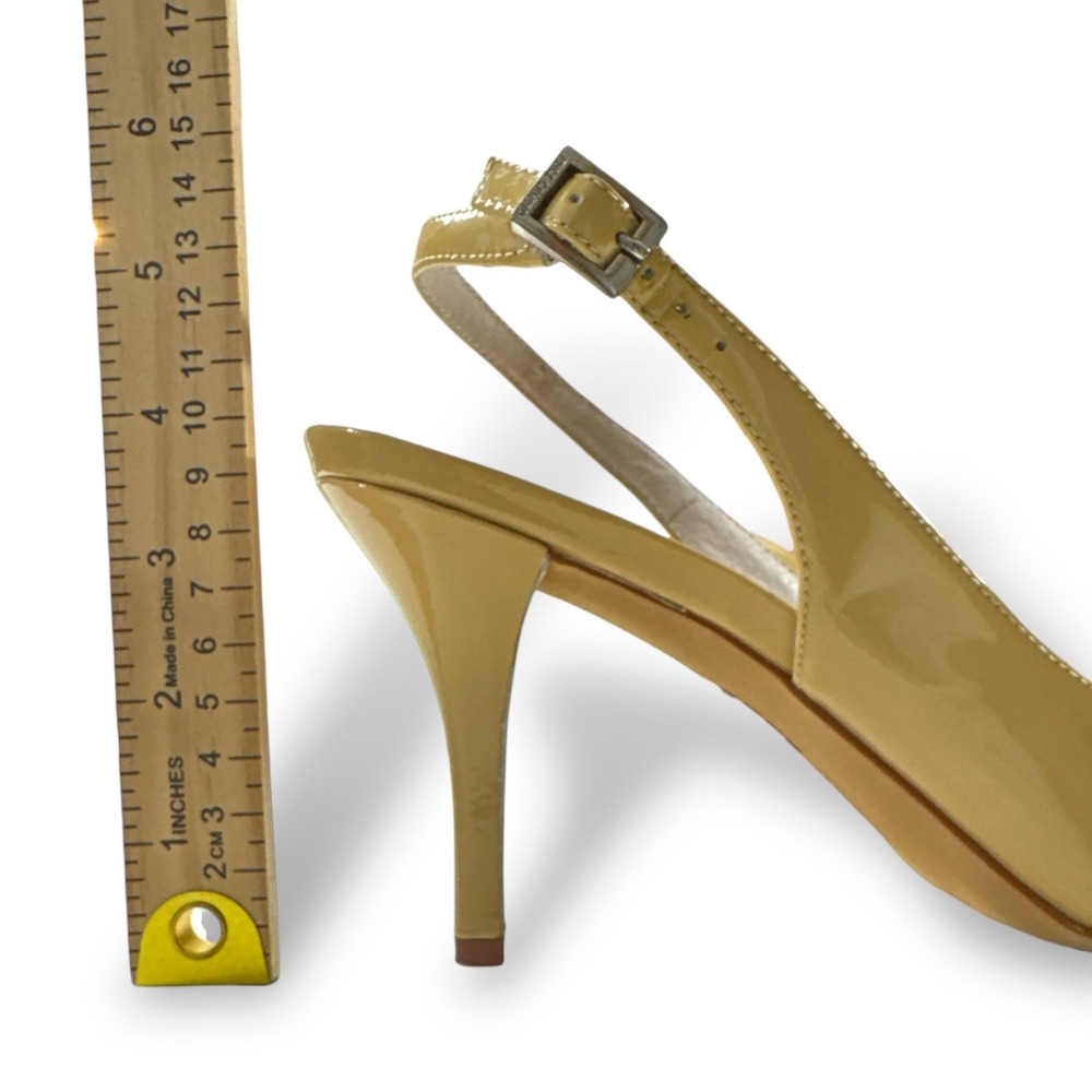 Vince Camuto Stefania Slingback Pumps Petal Nude Patent Leather Heels 10.5M‎ EUC - Picture 7 of 11